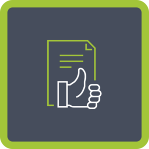 paperwork thumbs up icon